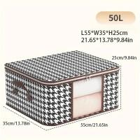 Caja De Almacenamiento Portátil De Gran Capacidad Visible Organizador De Ropa Para El Hogar Con Manijas Plegable a Prueba De Polvo Con Cierre De Cremallera - details 7
