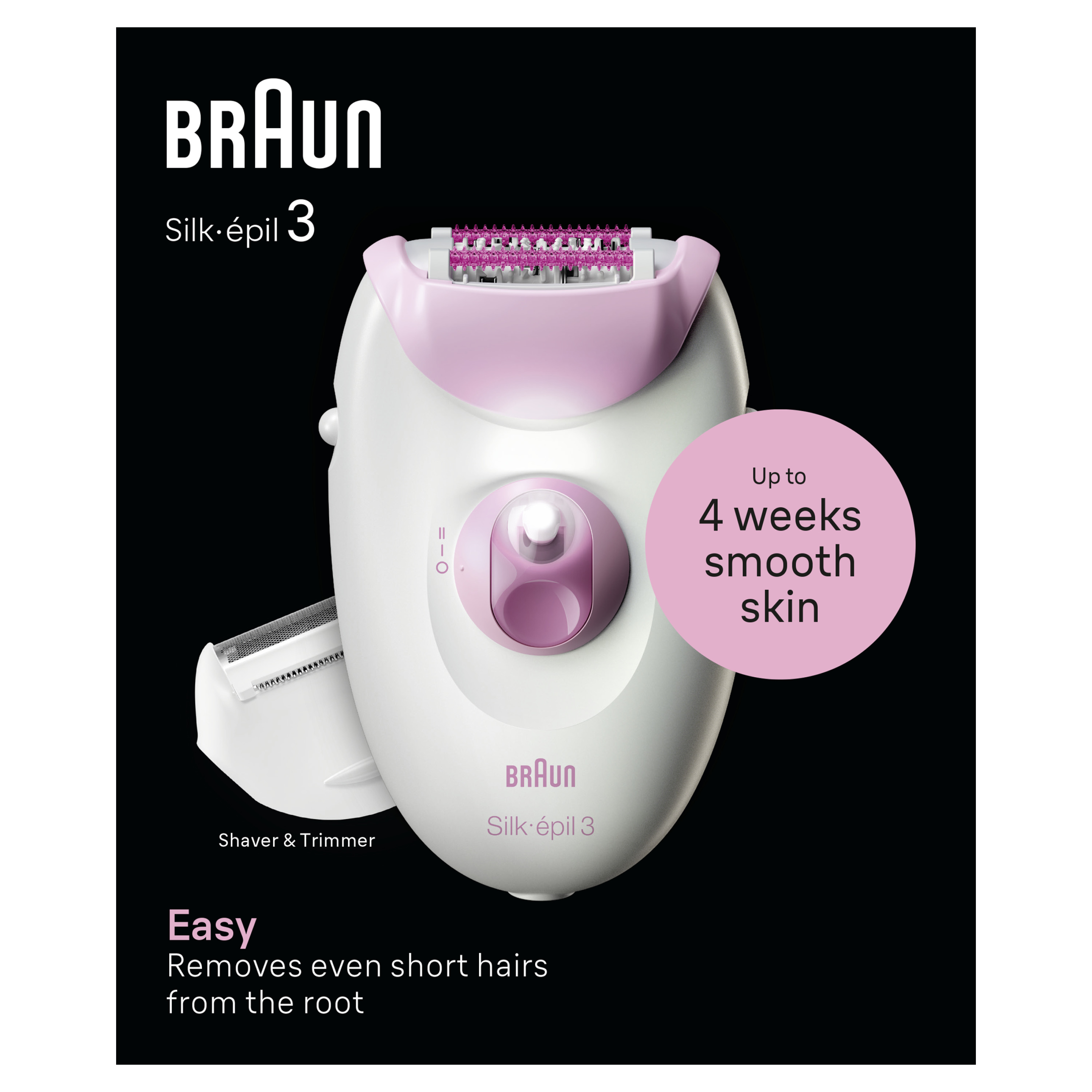 Braun Silk-épil 3 3-170 - Depiladora Eléctrica para Mujer con 20 Pinzas, Luz SmartLight y Rodillos de Masaje, Depilación Duradera, Producto Europeo con Garantía Oficial.