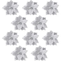 1/5Pcs Ornamentos De Navidad Dorados Con Flores Artificiales 20cm Decoración Para El Hogar Y Árbol De Navidad 2024 - details 11