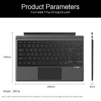 Teclado Bluetooth HUWEI Para Surface pro 3/4/5/6/7 Con Trackpad Magnético Soporte Para Ruso Árabe Coreano Español Portugués Francés - details 9