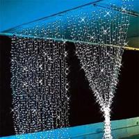 Luces De Cortina Solar De 100 LED Para Exteriores Resistente Al Agua Con Hilo De Cobre Plata 8 Modos Luz De Hada Para Decoración De Hogar Y Fiesta Navideña - details 9