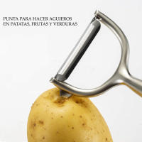 DESEOS Pelador giratorio de verduras, frutas, patatas | Removedor de manchas integrado | Aleación de zinc de alta calidad | Apto para lavavajillas - details 3