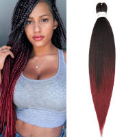 Extension De Cabello Sintético De 26 Pulgadas Color Negro Natural Pre Estirado Kanekalon Para Mujeres Y Niñas Uso Diario Y Fiestas - details 10