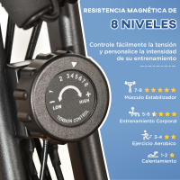 HOMCOM Bicicleta Estática Plegable Regulable en Altura Resistencia Magnética Ajustable Bicicleta de Ejercicio Fitness con Pantalla LCD y Asiento con Respaldo 97x51x115 cm - details 5