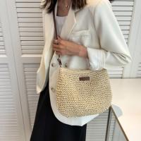 Bolso de mano de paja de gran capacidad para mujer, bolso de hombro tejido hueco, informal, de viaje, de mimbre, para playa y verano - details 0