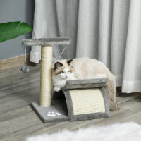 PawHut Árbol Rascador para Gatos Pequeños 43 cm Torre para Gatos con Poste Giratorio con Bolas de Juego Plataforma y Caseta 40x30x43 cm - details 1