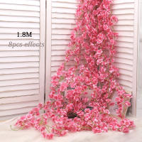 Guirnalda De Flores Artificiales De Cerezo 180cm Para Decoración De Boda Y Hogar Silken Artificial Cherry Blossom Vine Centros De Mesa - details 5