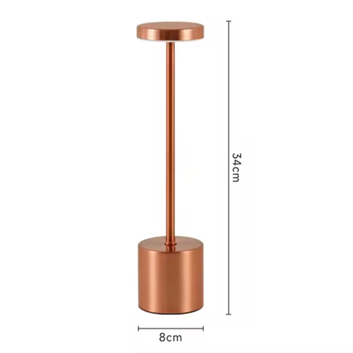 Lámpara De Mesa LED Recargable USB Con 3 Colores Toque Metálica Para Decoración De Habitación Luz Nocturna Para Escritorio Y Exterior Regalo Ideal Para Dormitorio - 1