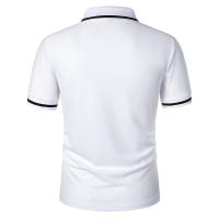 Camisa Polo Para Hombre De Manga Corta Color Sólido Casual Verano Transpirable Suelta Con Bolsillos Top Basic Splice Trendy - details 3