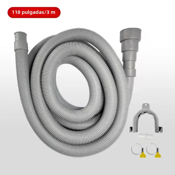 Kit De Tubo De Desagüe Para Lavar La Ropa Y La Nevera Incluye Tubo Corrugado Flexible Adaptador De Extensión Y Tornillo De Ajuste - 1