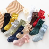 Calcetines De Punto Para Bebés Con Borlas Pequeñas Medio 0-3 Años Calcetines De Algodón Para Niños Leggings Sueltos Para Bebés - details 1