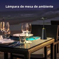 Lámpara De Mesa Sin Cable Recargable USB Con Batería De 4000mAh Táctil De 3 Colores Dimmer Luz De Escritorio Lámpara De Noche Para Cama - details 2