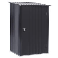 Outsunny Caseta de Jardín 0,92 m² 100x103x160 cm Cobertizo Exterior de Acero Galvanizado con Puerta Cerradura y Techo Inclinado para Almacenamiento de Herramientas - details 0
