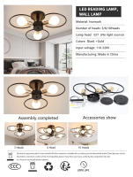 Modern LED Chandelier Cambio De Color Para Sala Comedor Dormitorio Lámpara De Techo Auto-Contenida Metálica Vintage 220V - details 3