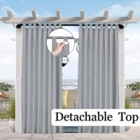 Cortina Impermeable Y Antirreflejo Para Patio Pergola Y Gazebo Con Montaje Fácil Tab Top Decorativa De 100% Poliéster - details 7