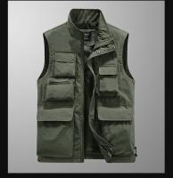 Chaleco De Hombre Para Exteriores Con Multiple Bolsillos Color Sólido Para Pesca Director Reportero Trabajo Fotografía Casual Chaqueta Cintura - details 8
