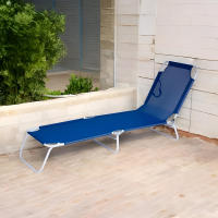 Tumbona plegable portátil con soporte ajustable en 3 posiciones y Asas de Transporte Tumbona de tela de textileno y Estructura de Maple Ideal para Playa Jardín camping y piscina Beige - details 0