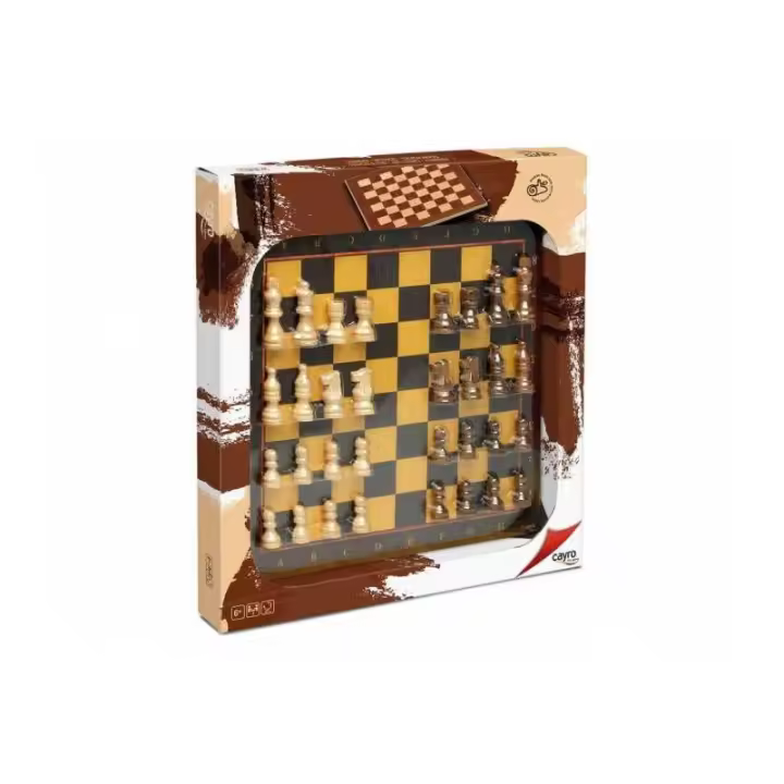 TABLERO AJEDREZ CON ACCESORIOS DE MADERA DE CAYRO - 1