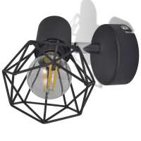 vidaXL Apliques bombilla filamento LED estilo industrial 2 uds negro - details 4