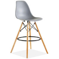 Silla  de Bar alta ,TABURETE  alto asiento nórdico moderno, respaldo de moda, silla de Bar con patas de MADERA de estilo nordic,sillas de comedor mueble estilo nórdico medieval, para escritorio, comedor  ema - details 1