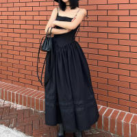 SUCHCUTE Vestido Largo Negro Para Mujer Estilo Coreano Gótico Vintage Sin Mangas Slim Ajustado Para Fiestas Clubwear Verano - details 10
