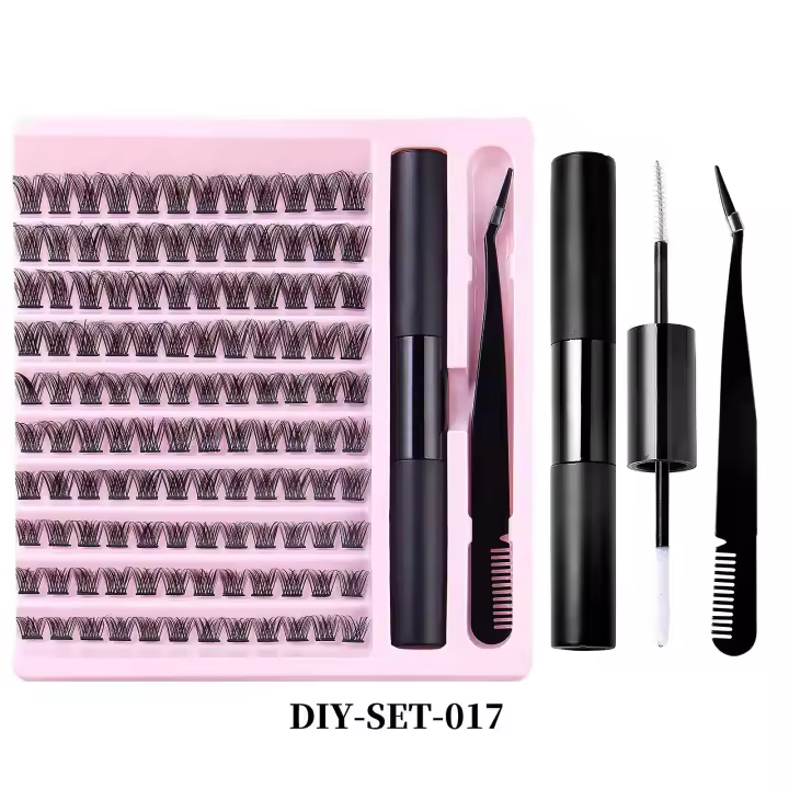 Kit de extensión de pestañas DIY, grupos de pestañas con unión y sellado, kit de pestañas individuales - 1