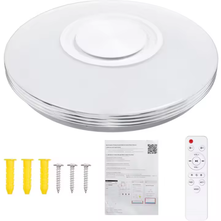 Lámpara de techo LED regulable RGB, Luz Musical que cambia de Color con altavoz Bluetooth Dia.30cm, Control Remoto + WIFI - 1