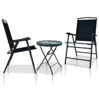 vidaXL Mesa y sillas de bistró 3 piezas acero color en color Crema/Gris/Taupé y más | cómodas modernas ergonómicas para comedor cocina salón hogar - details 3
