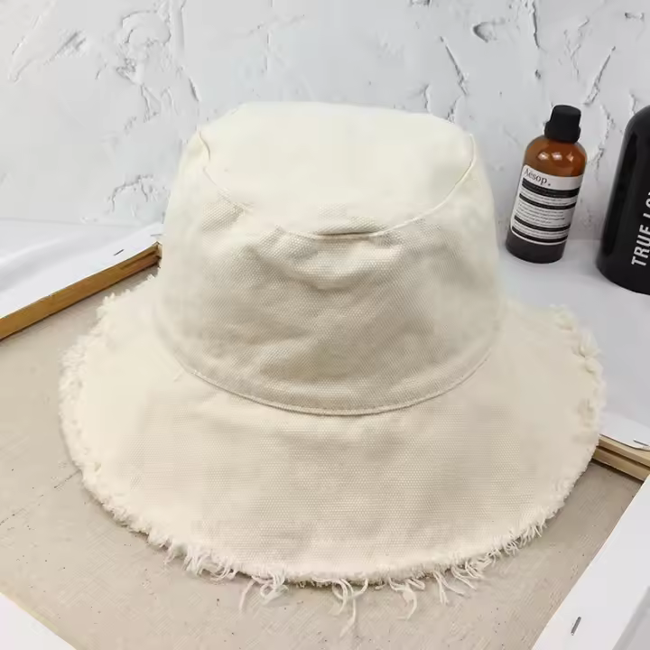 Gorro De Buque Para Hombres Y Mujeres Estilo Casual Hip Hop Kpop Sombrero De Pesca Verano Con Borde De Borla Y Lavado Denim Unisex - 1