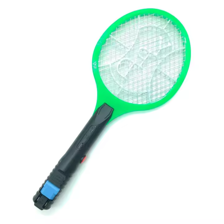 Raqueta Eléctrica Mata Moscas y Mosquitos - Inalámbrica, Gran Potencia, Recargable Mediante el Enchufe Incorporado en el Mango - Todo Tipo de Insectos - para Exterior e Interior | Marca RevolutionLine - 1