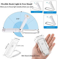 Lámpara De Lectura LED Recargable Por USB Con Clip Luz De Lectura Portátil Para Ojos Cuidado Nivel De Brillo Ajustable Marca Amber - details 13