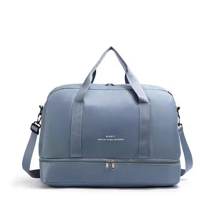 Bolsa de Viaje con Compartimento para Zapatos y Compartimento Húmedo para Mujeres y Hombres en Color Negro para Yoga, Turismo y Fitness - 1