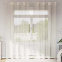 vidaXL Cortinas de gasa con ojales 2 uds en color Azul real/Crema/Morado y más | protección solar decorativa para ventanas hogar oficina dormitorio fácil de instalar - details 1