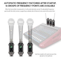 Adaptador De Microfono Jayete C-01 UHF De Cable a Inalámbrico Compatible Con Microfonos Dinámicos Y Condensadores Para Recepción Y Transmisión - details 3