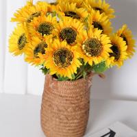 1PC Girasol Artificial Con Tallo Largo De Seda Decoración Para Bodas Cumpleaños Y Fiestas En Casa Y Exteriores - details 5