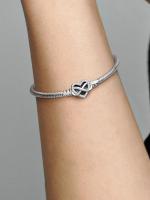 Pandora - Pulsera de Cadena de serpiente con Cierres de corazón infinitale brilliant Moments - Plata de Ley - details 1
