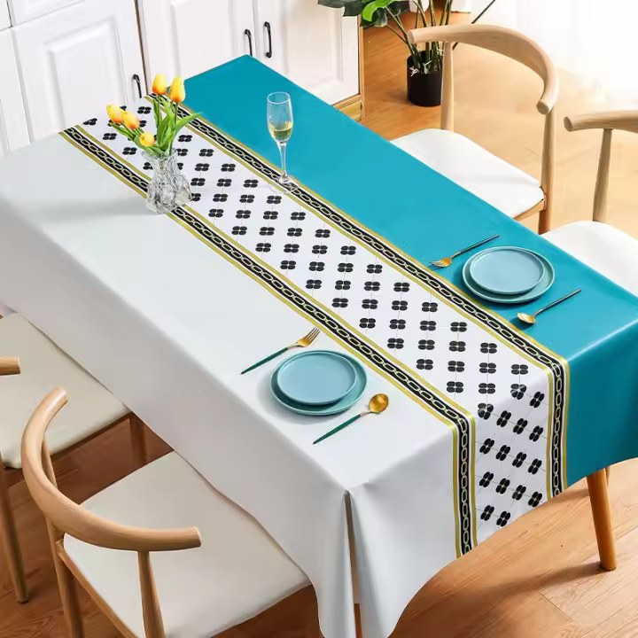 Qianniao Teléfono De Mesa Cuadrado De Piel Con Patrón De Cuadrícula Impermeable Y Resistente Al Aceite PVC Sencillo Para Mesa De Café Y Comedor - 1