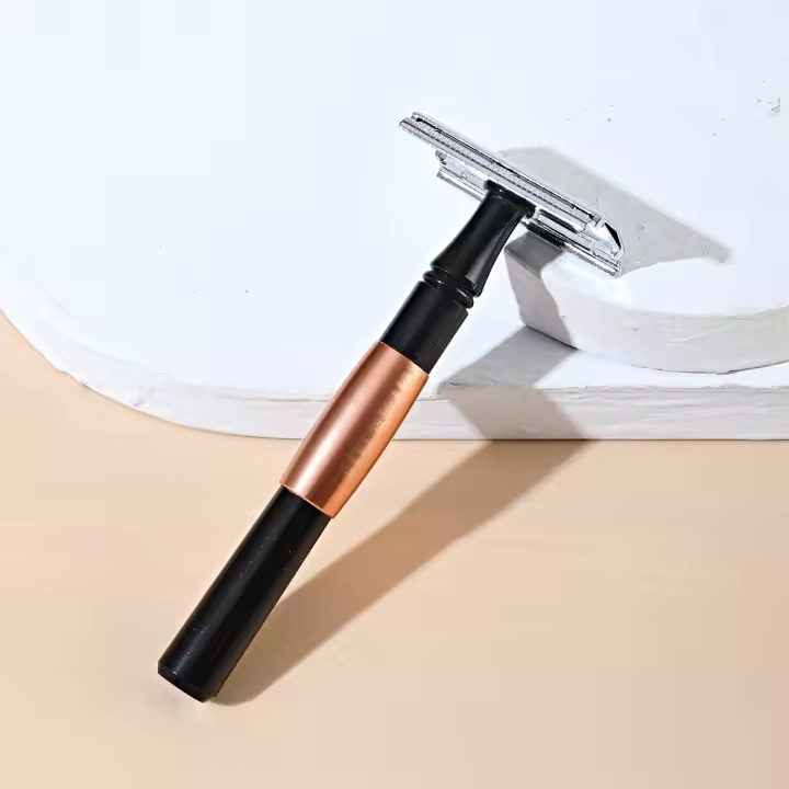 Afeitadora Manual Clásica De Seguridad Colorlamb Para Hombres Con Mango De Metal 11CM Doble Hoja Barbería Para Cuerpo Y Rostro - 1