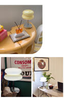 Lámpara De Mesa De Vidrio Macaron Con Iluminación Dimmable Tricolor Protección Para Los Ojos Para Decoración De Dormitorio Y Sala De Estar Moderno - details 5