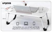 UNYCOS Mesa plegable auxiliar con cajón Ideal para ordenador portátil y libros - details 2