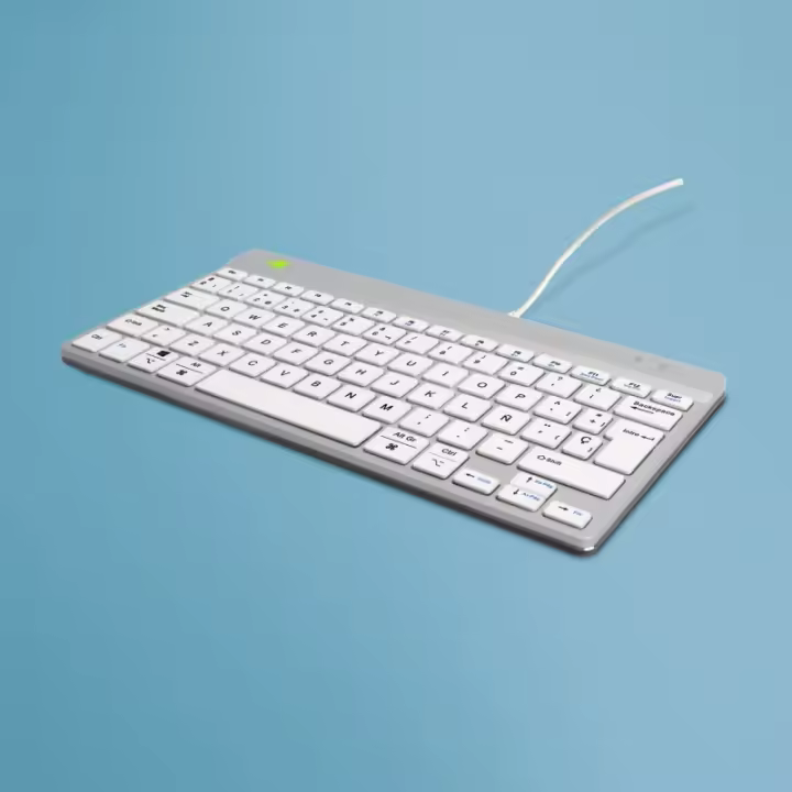 R-Go Tools - Teclado ergonómico R-Go Compact Break, teclado compacto con software de pausa, QWERTY (ES), cableado, blanco RGOCOESWDWH - 1