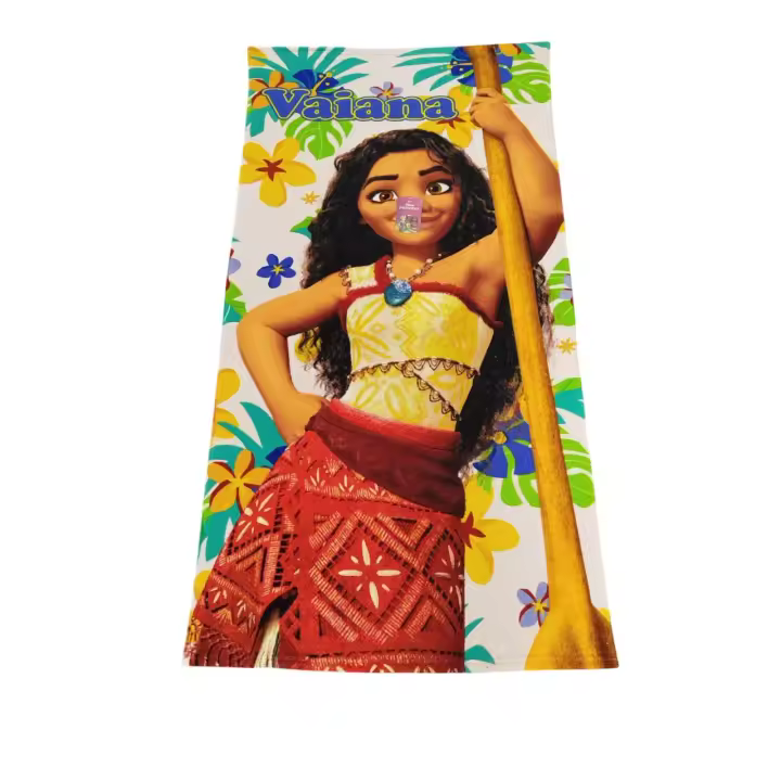 Toalla de Microfibra Disney Vaiana- Moana- Producto oficial Disney - Secado rápido con tus Personajes Favoritos como Mickey y Stitch - Toalla de Playa y Baño Multiusos - Mommata - 1