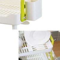 Cubiertos de almacenamiento en el hogar de gran capacidad engrosada de plástico de doble capa de almacenamiento del hogar escurridor utensilios de cocina - details 2