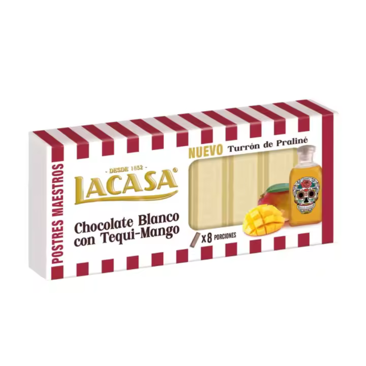 Lacasa Turrón de Chocolate Blanco con Tequi Mango 225 G - 1