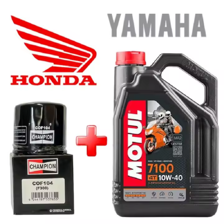 Pack Aceite Motul 7100 10w40 4l + Filtro Cof104/hf204   Ce U - 1