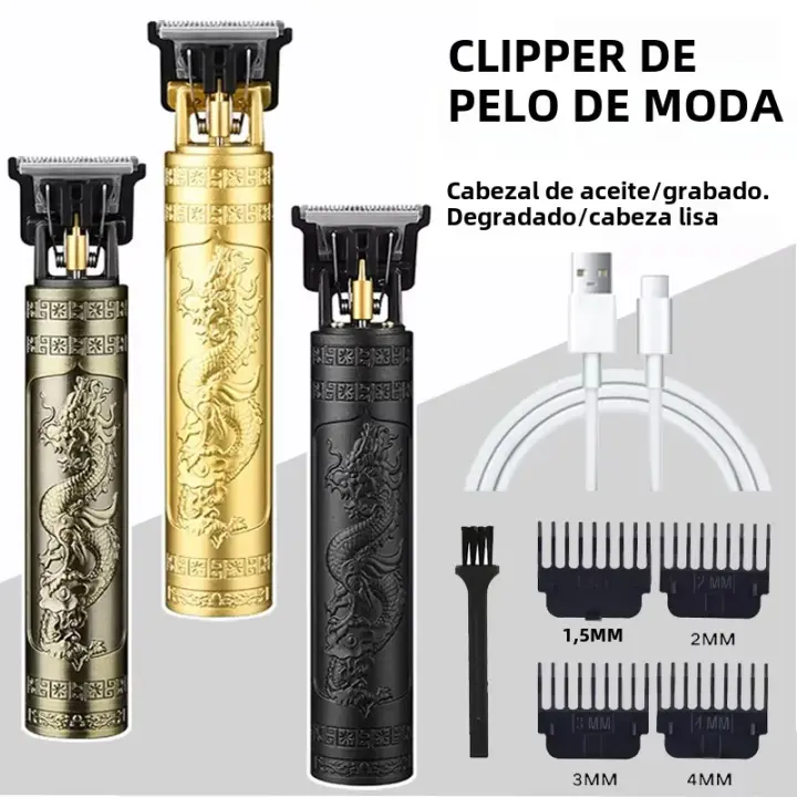Cortadora De Cabello Eléctrica Recargable T9 Vintage Para Hombres Máquina De Corte De Pelo Con Precisión Afeitadora De Pusher - 1