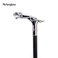 Bastón De Moda Con Cabeza De Leopardo Y Cola Plata Elegante Para Fiesta Decorativo Bastón De Caminar 93cm Material De Acero Con Punta De Goma - details 4