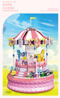 Miniatura De Carrousel Electrónico De Parque De Diversiones Con Iluminación LED Y Música Bloques De Construcción Para Niñas Modelo De Panda Cub Regalo - details 1
