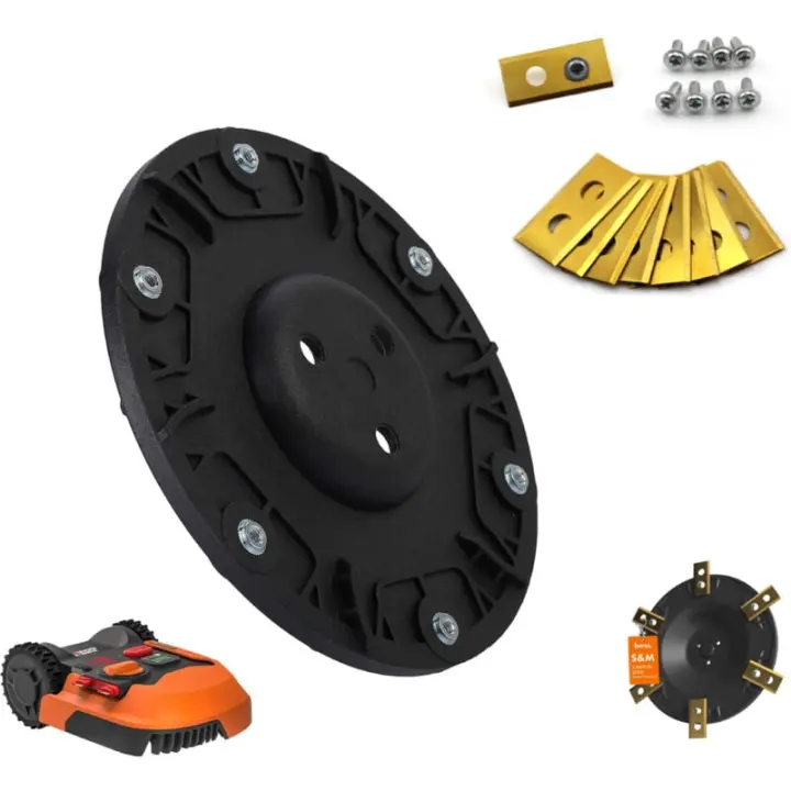 Disco de Cuchillo de Reposición + 6 Cuchillo, Kit para robot cortacésped WORX/Landxcape/Kress/Einhell - 1