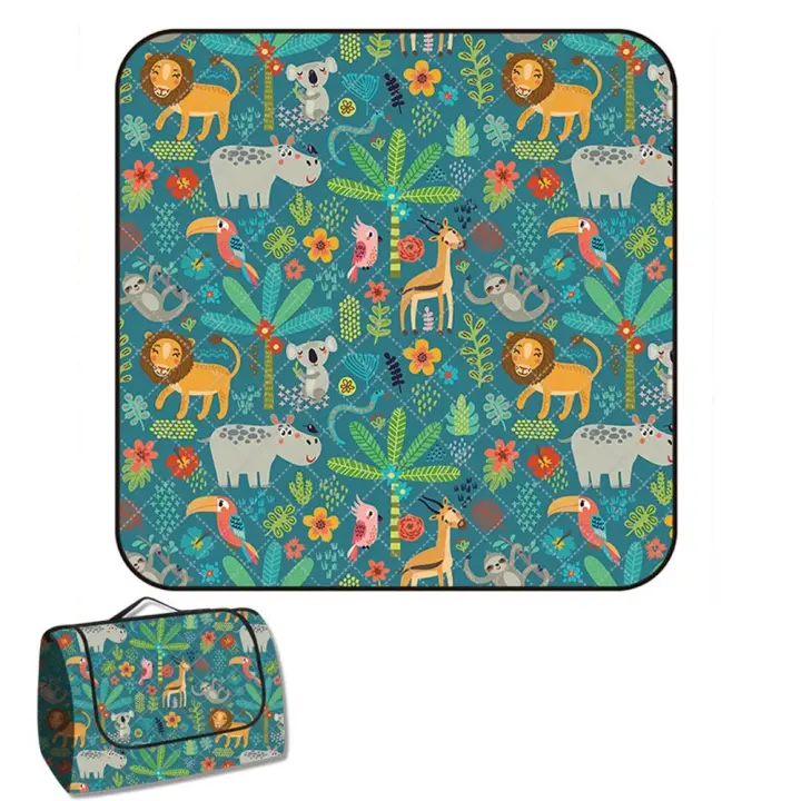Tienda BIT Estera de Picnic a Prueba de Humedad para Fruta, Equipo Al Aire Libre, Panel de Picnic de Animales de Dibujos Animados, Alfobra de Césped Grosada Impermeable, Senderismo - 1